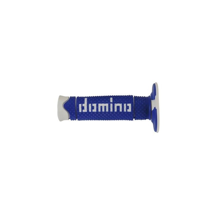 Poignées Domino Off-Road Full Grip Bleu-Blanc