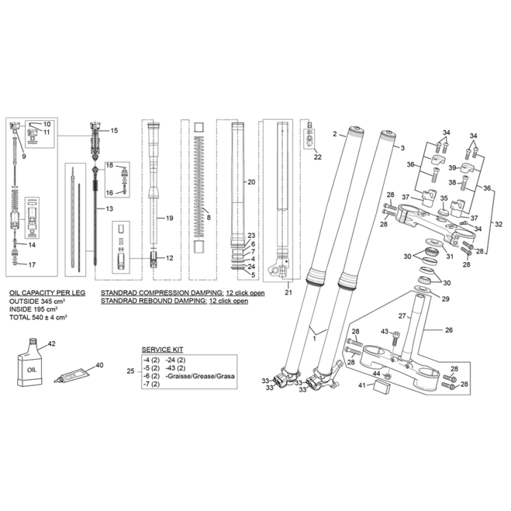 Fourche SHERCO 250 SEF FACTORY 2023