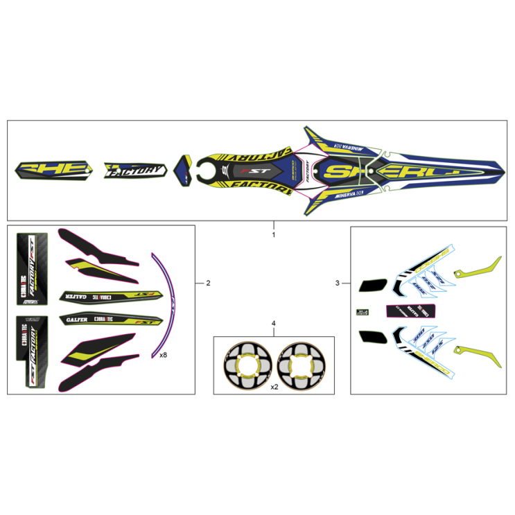 ADHÉSIFS SHERCO 1.25 FACTORY 2018