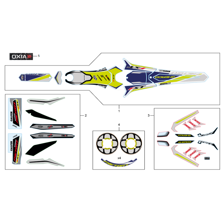 ADHÉSIFS SHERCO 1.25 FACTORY 2020