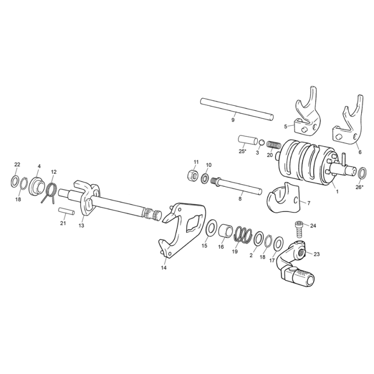 Axe de s?lecteur SHERCO 50  2021 RS