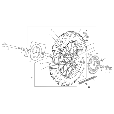 Roue arrière SHERCO 250 SE...