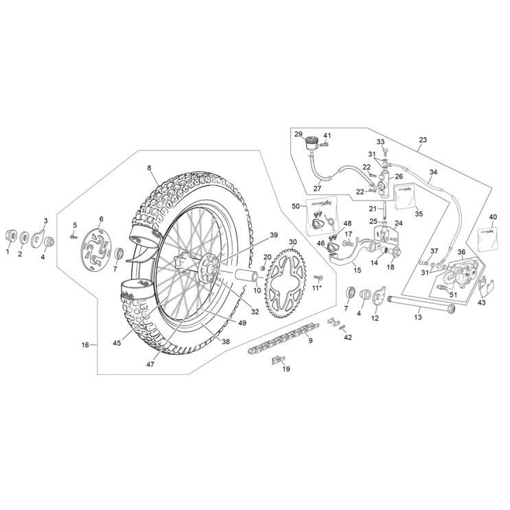 ROUE ARRIÈRE SHERCO 125 TY 2019