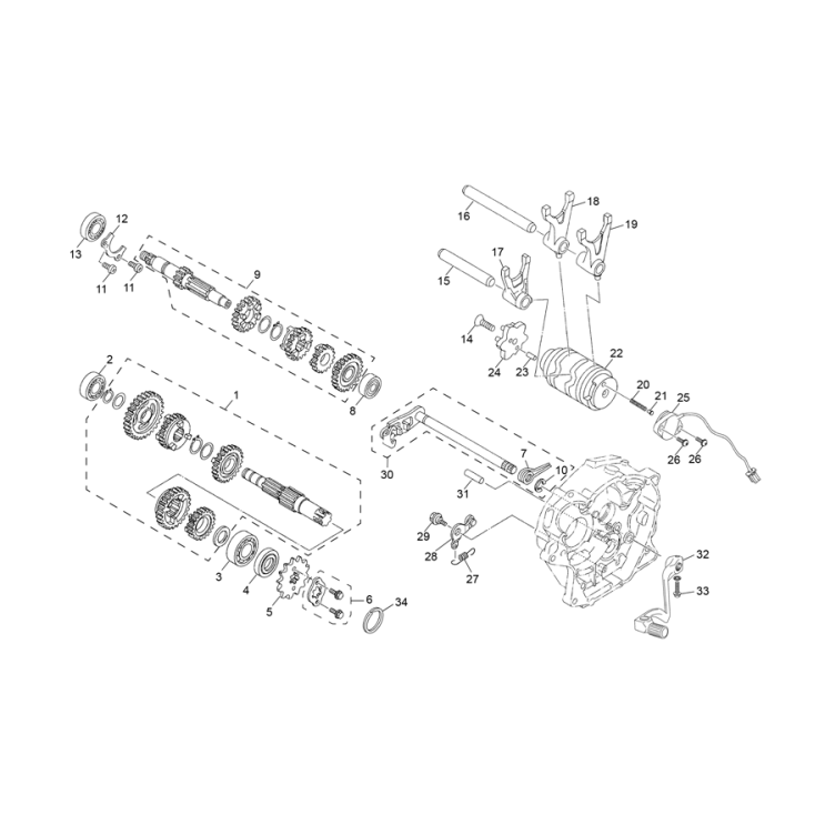 TRANSMISSION SHERCO 125 TY 2019