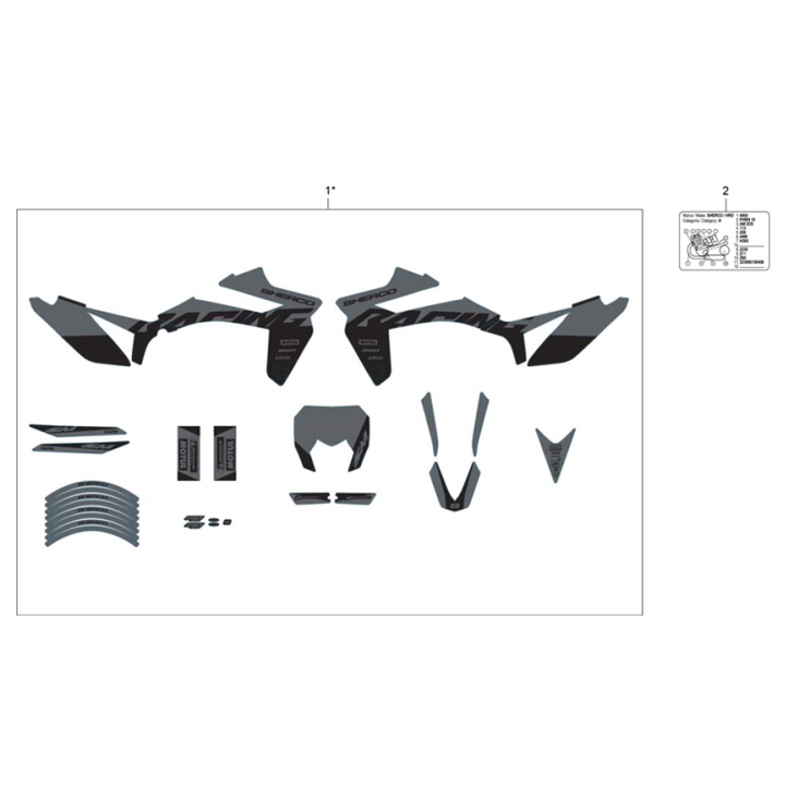 ADHÉSIF BLACK MOON  SHERCO 50 SM BLACK MOON R 2023