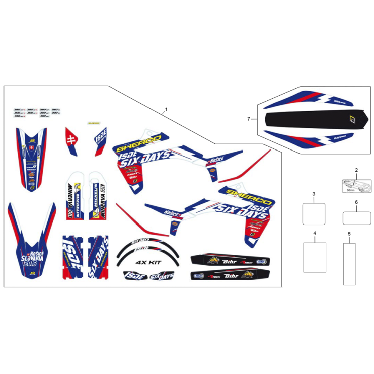 Kit déco SHERCO 2 temps six days 2016