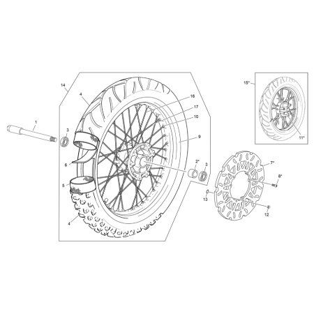 ROUE AVANT SHERCO 50 SM RED...