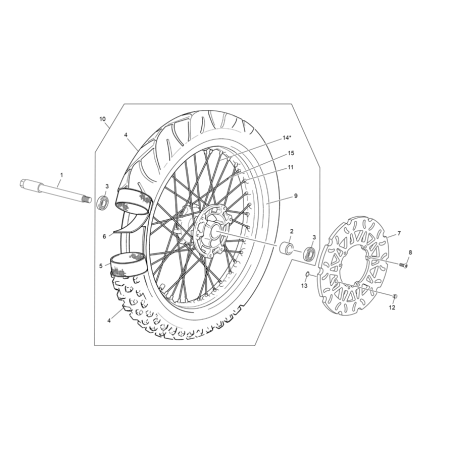 ROUE AVANT SHERCO 50 SM RED...