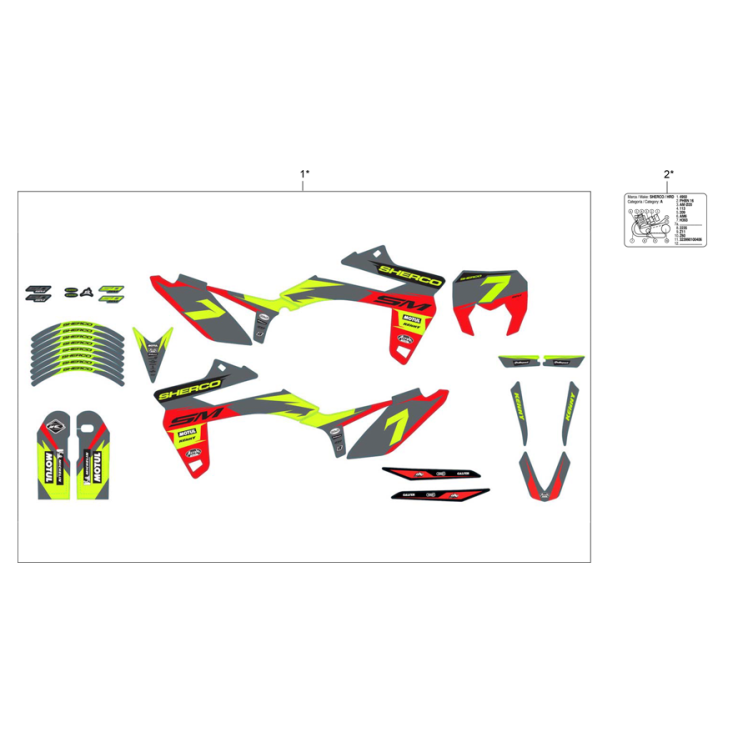 ADHÉSIF RED ONE RS SHERCO 50 SM RED ONE RS 2022