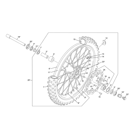 ROUE AVANT SHERCO 125 SE...