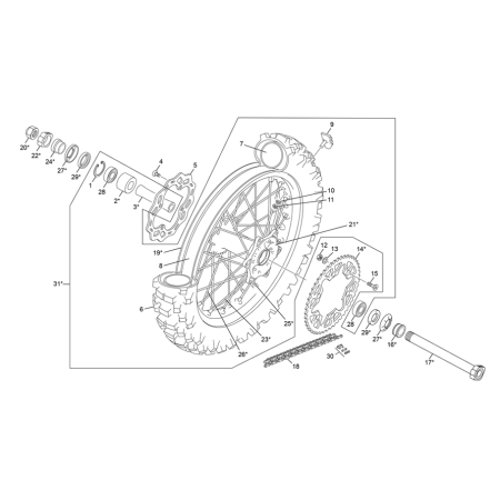 ROUE ARRIÈRE SHERCO 125 SE...