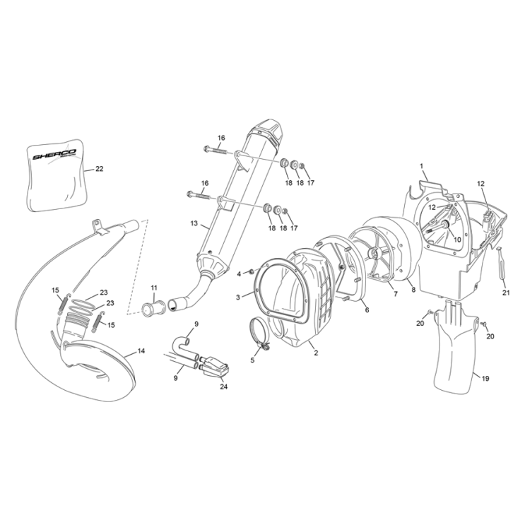 BOITE À AIR ET ECHAPPEMENT SHERCO 250 SE FACTORY 2024