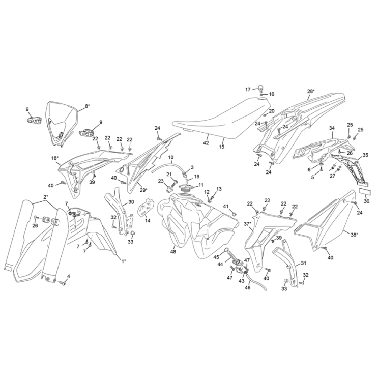 PLASTIQUES SHERCO 300 SE FACTORY 2024