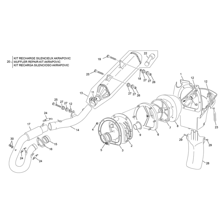BOITE À AIR ET ECHAPPEMENT  SHERCO 450 SE-F FACTORY 2024