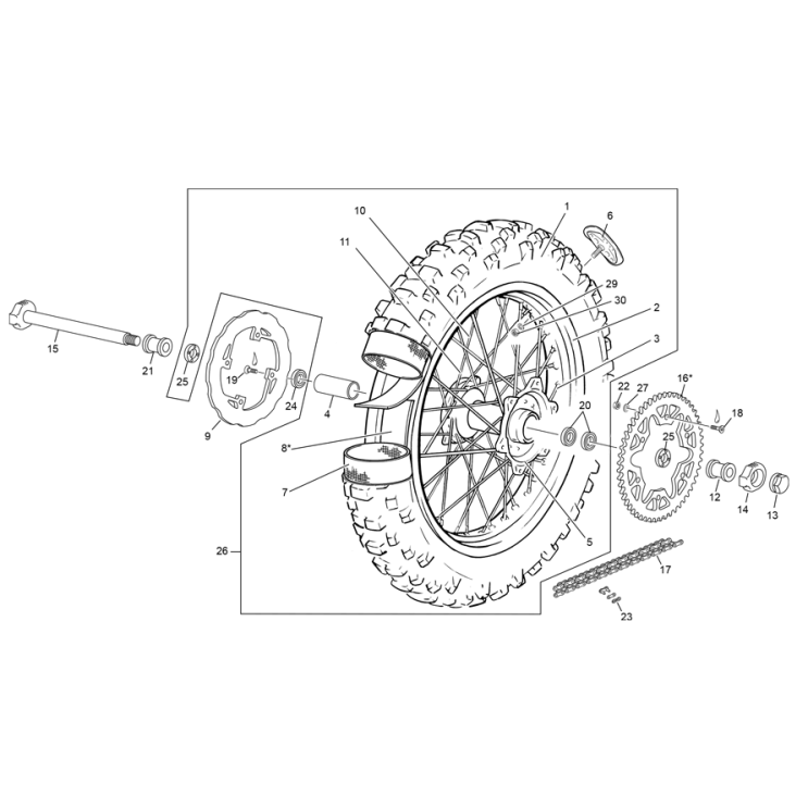 ROUE ARRIÈRE  SHERCO 450 SE-F FACTORY 2024
