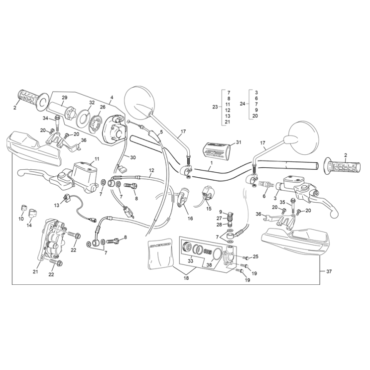 GUIDON ET COMMANDES  SHERCO 450 SE-F FACTORY 2024