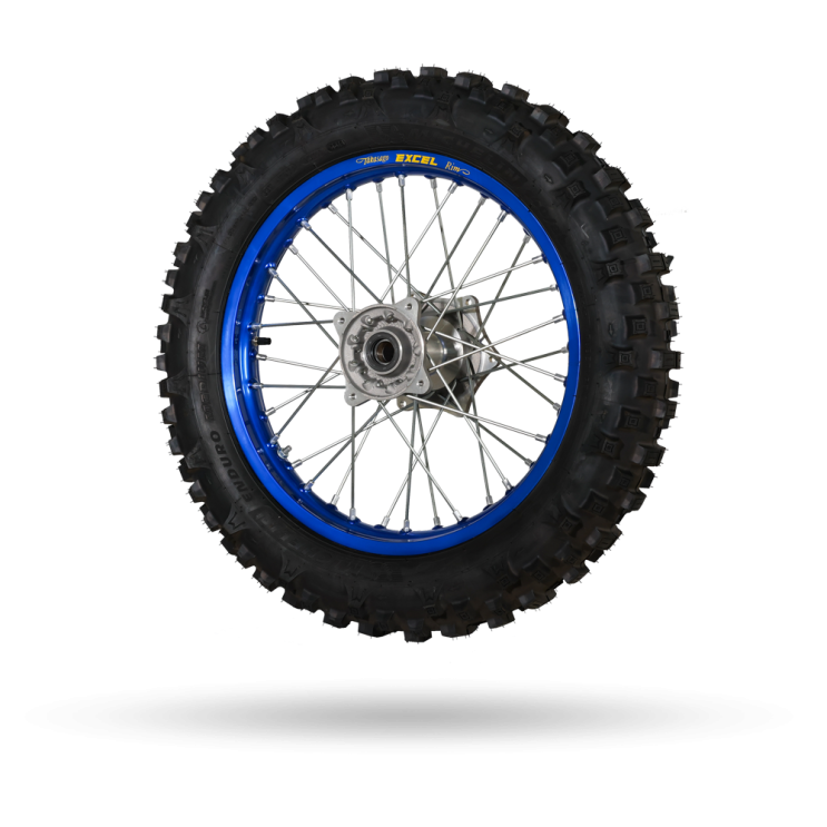 ROUE ARRIERE  END BLEU SANS DISQUE/COURONNE