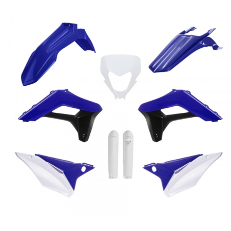 KIT PLASTIQUE COMPLET SHERCO SE/SEF - MODÈLES 2024 BLANC - BLEU