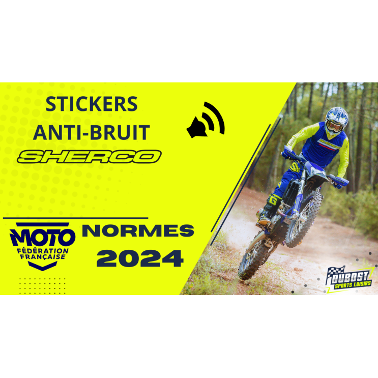 Kit stickers anti-bruit SHERCO 4 TEMPS / NORMES FFM 2024 Kit stickers anti-bruit SHERCO 4 TEMPS / NORMES FFM 2024