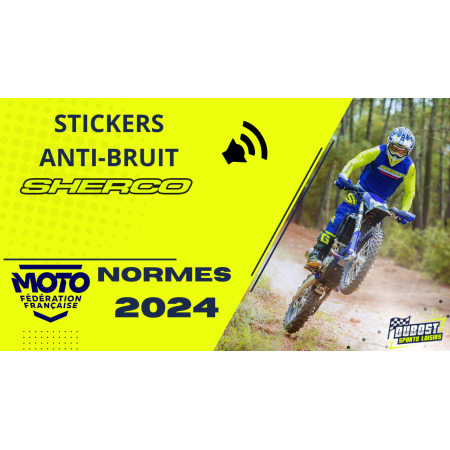 Kit stickers anti-bruit SHERCO 4 TEMPS  / NORMES FFM 2024