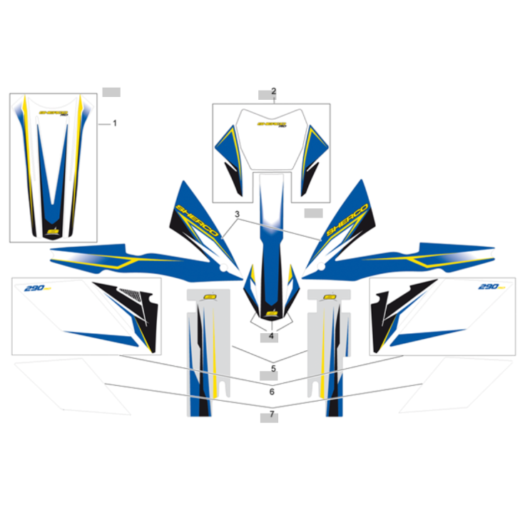 KIT BLISTER ADHESIVE  SHERCO X RIDE 2014