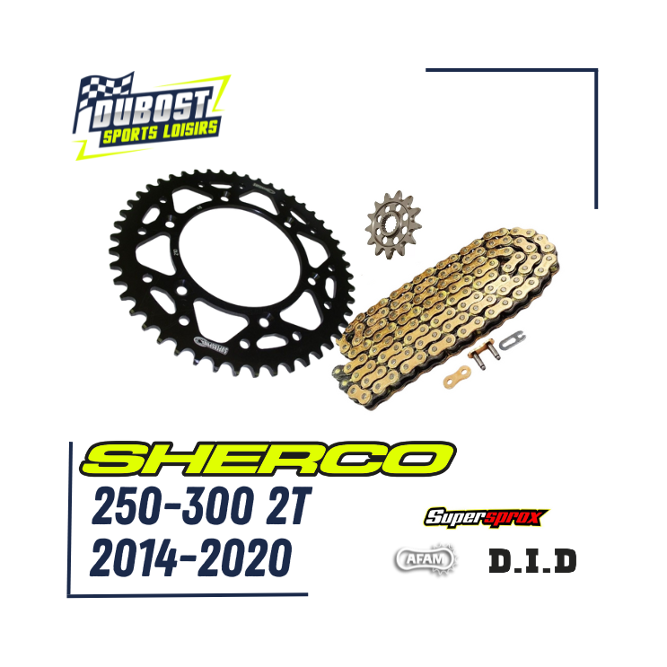 Kit chaine Acier pour Sherco 250/300 SE-R 2014/2020 - DUBOST SHERCO