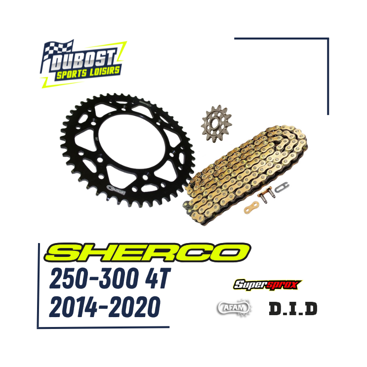 Kit chaine Acier SUPERSPROX pour Sherco 250 - 300 4 TEMPS 2014/2020 - DUBOST SHERCO