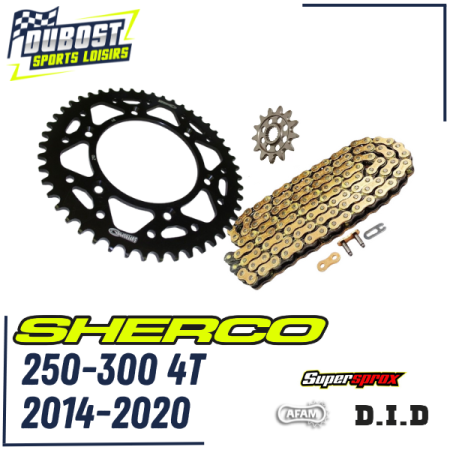 Kit chaine Acier SUPERSPROX pour Sherco 250 - 300 4 TEMPS 2014/2020 - DUBOST SHERCO