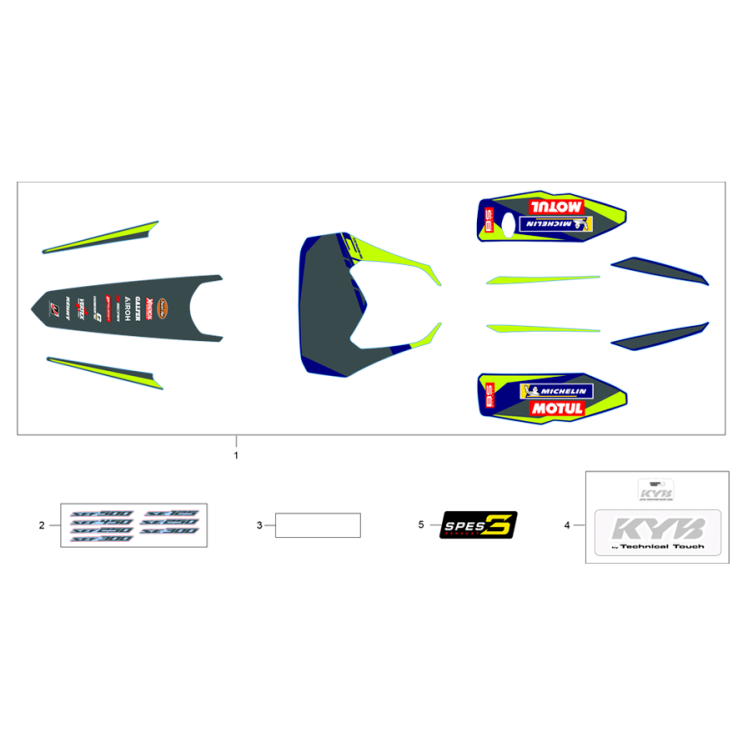 ADHÉSIFS SHERCO 125 SE FACTORY 2025