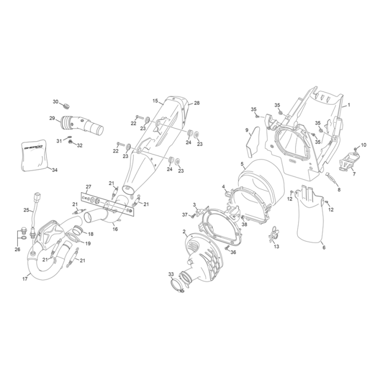 BOITE À AIR - ECHAPPEMENT SHERCO 500 SE-F FACTORY 2025