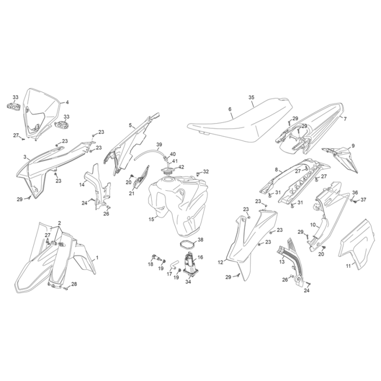 PLASTIQUES SHERCO 500 SE-F FACTORY 2025