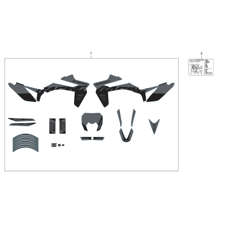 VUE ECLATEE ADHÉSIF BLACK MOON SHERCO 50 SM BLACK MOON R 2024
