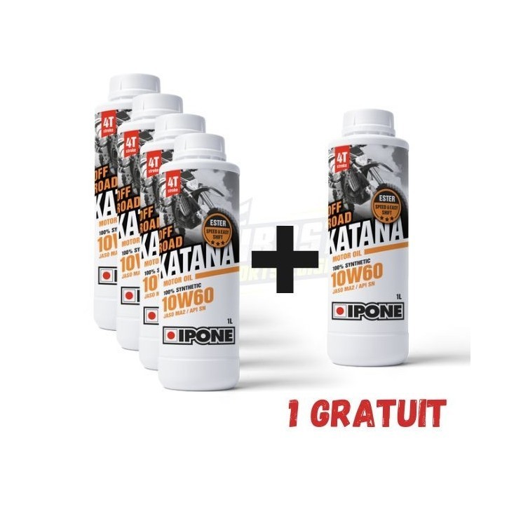 Pack 4+1 gratuit IPONE Huile Moteur KATANA OFF ROAD 10W60