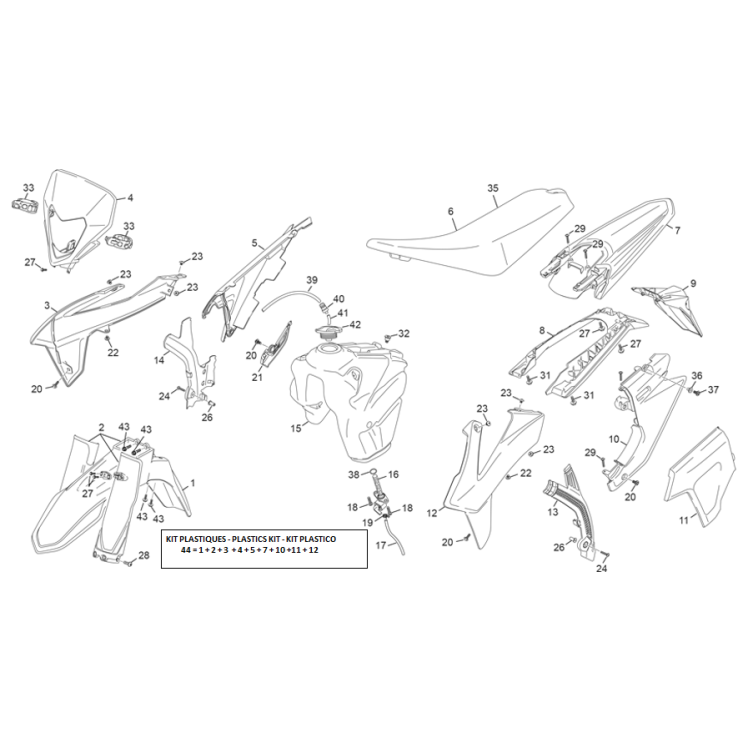 PLASTIQUES SHERCO 125 SE FACTORY 2026