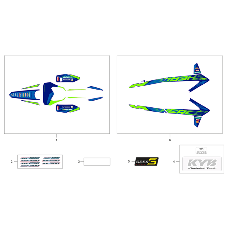 ADHÉSIFS SHERCO 250 SE 2T FACTORY 2026