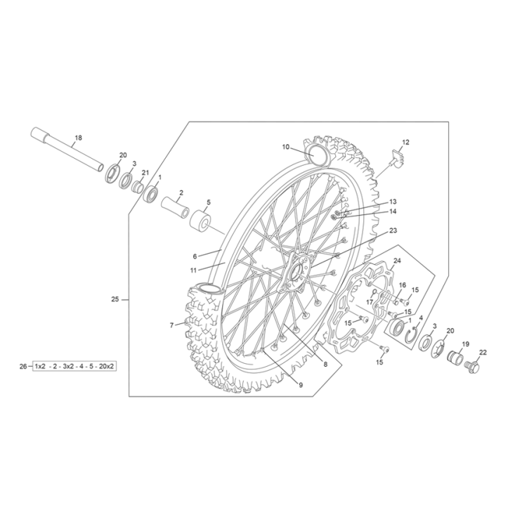 ROUE AVANT SHERCO 250 SE-F FACTORY 2026
