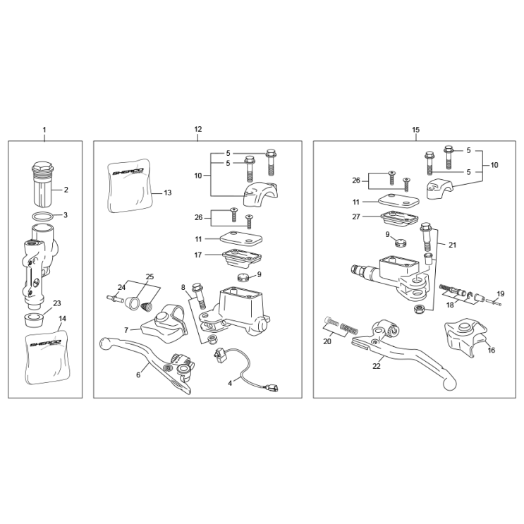 MAITRE CYLINDRE FREIN AVANT - EMBRAYAGE - ARRIÈRE SHERCO 450 SE-F FACTORY 2026