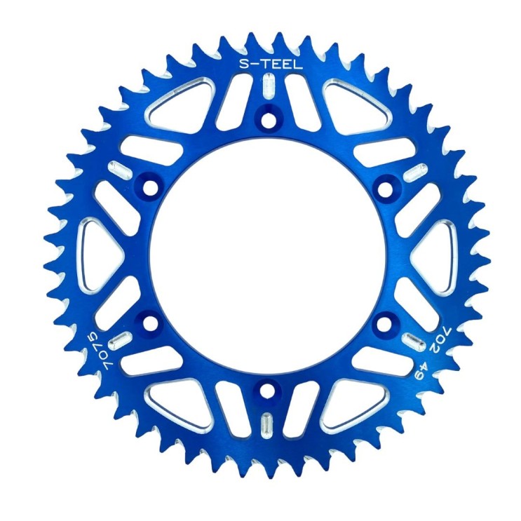 Couronne aluminium bleu 49D S-STEEL pour Sherco 2T/4T 05-2025 