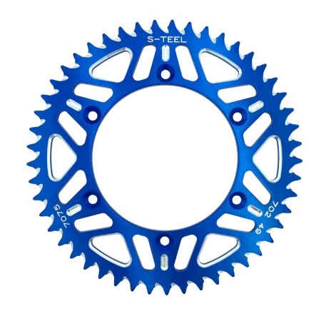 Couronne aluminium bleu 49D S-STEEL pour Sherco 2T/4T 05-2025 