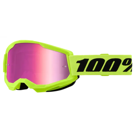 Masque 100% STRATA 2 Neon Yellow écran irridium rose 