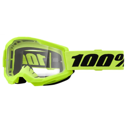 Masque 100% STRATA 2 Neon Jaune Fluo écran clair 
