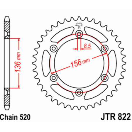 Couronne 48 Dents JT pour SHERCO 125 2T & plus - à partir de 2012 