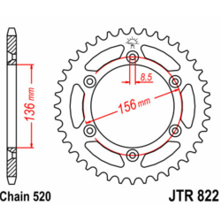 Couronne 50 Dents JT pour SHERCO 125 2T & plus - à partir de 2012 