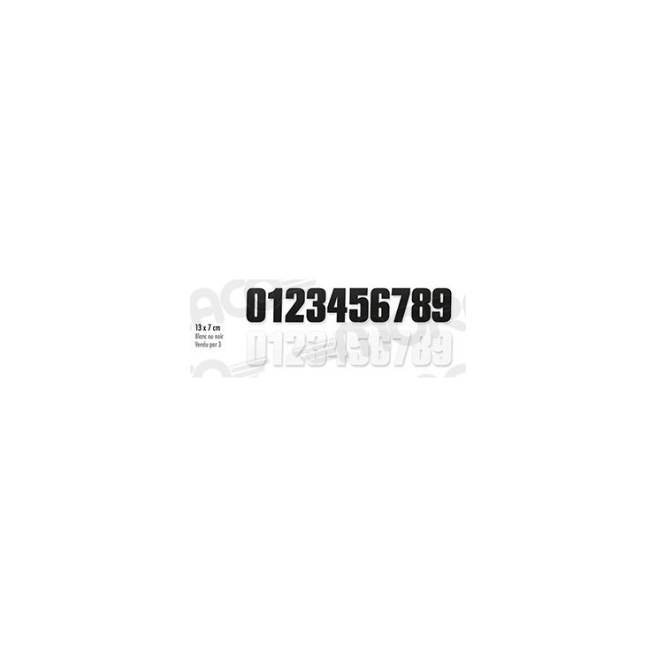 Pack 3 numéros UP 130 mm x 70 mm - Noir Pack 3 numéros UP 130 mm x 70 mm - Noir