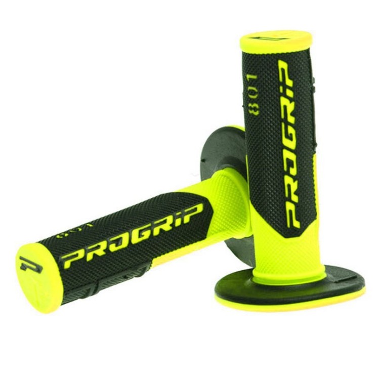 Paire de poignées moto PROGRIP 801 Jaune fluo pour Sherco