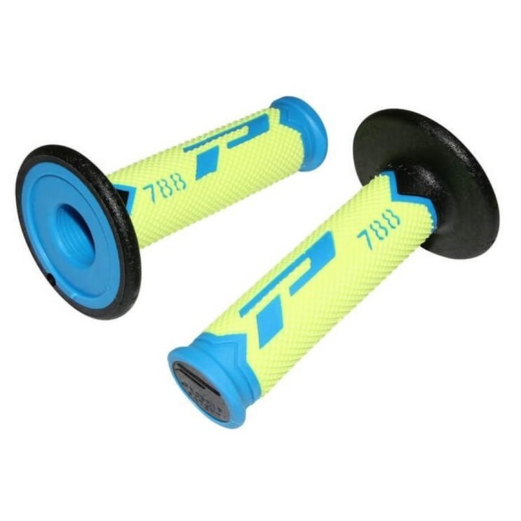 Poignées Progrip 788 Jaune Fluo/Bleu/Noir pour Sherco