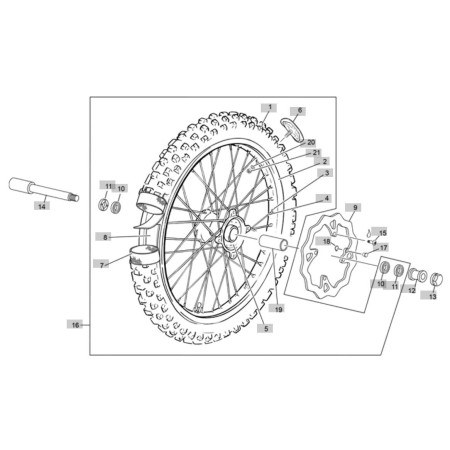 ROUE AVANT SHERCO 250 SE FACTORY 2022  