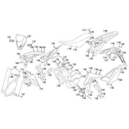 Vues éclatées SHERCO 250 SE 2T FACTORY 2024 